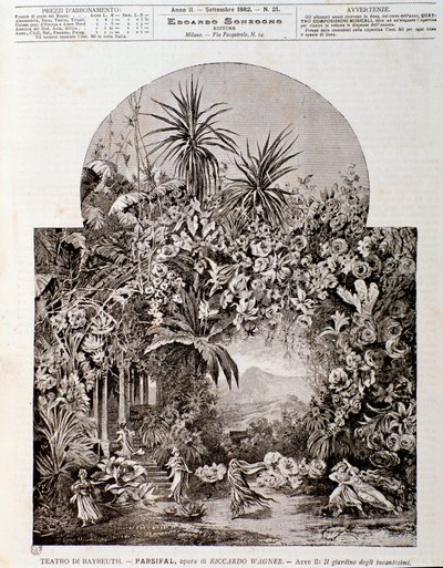 Illustration for the opera Parsifal by Wagner, represented in 1882 at the theatre of Bayreuth by Anonymous Anonymous