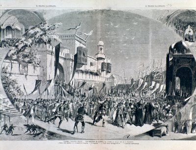 Illustrations for opera The Queen of Cyprus by Halevy performed in 1883 in Parma by Anonymous Anonymous