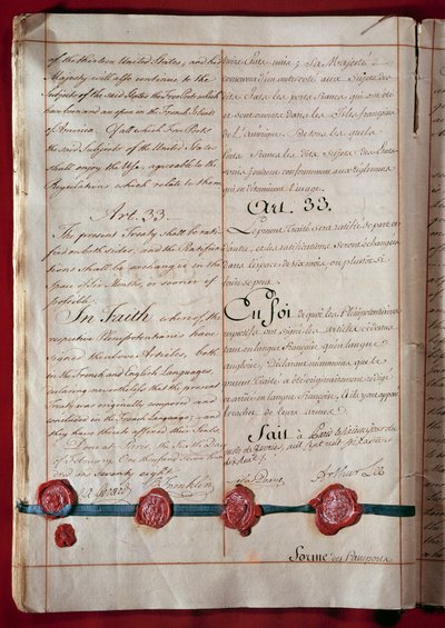 Independence of the United States: trade of friendship and trade between France and the United States (represented by Benjamin Franklin) dates from February 1778. Paris, Ministry of Foreign Affairs by Anonymous Anonymous