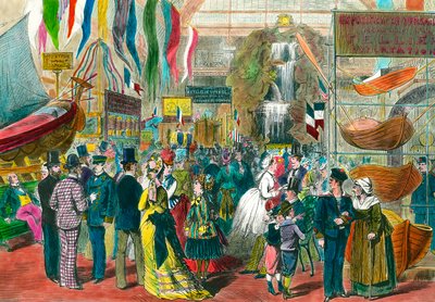 International maritime exhibition in Paris. Engraving of the 19th century by Anonymous Anonymous