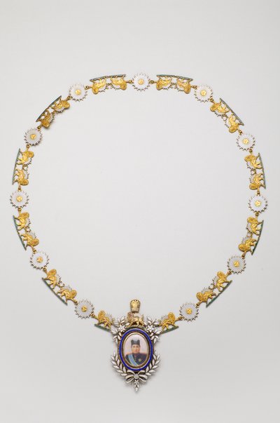 Iran - Imperial Portrait Decoration: Necklace with the Portrait of Ahmad Shah, King Qajar by Anonymous Anonymous