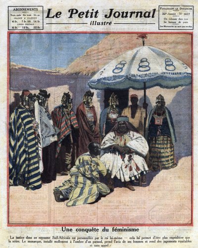 Justice enforcement and feminism in black African countries: a South African king consults with his women before passing judgment. Illustration taken from 
