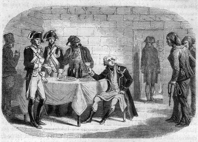 Last moment of Duke Armand Louis de Gontaut de Biron, general-in-chief of the Armees of the Rhine and Var; died 1793 - Engraving in “Histoire des Girondins” by Alphonse de Lamartine (1790-1869) 1865-1866. Private Collection by Anonymous Anonymous