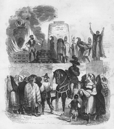 Le Bruloir - burning at the stake - death by burning - Illustration in 