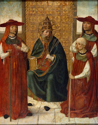 Cardinal Pedro Gonzalez de Mendoza (1428-1495) praying before Saint Peter (1490-1495) by Anonymous Anonymous