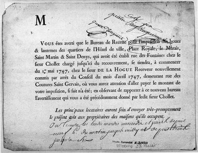 Letter from the Office of Revenue Concerning the Payment of Taxes Dated April 1747 by Anonymous Anonymous