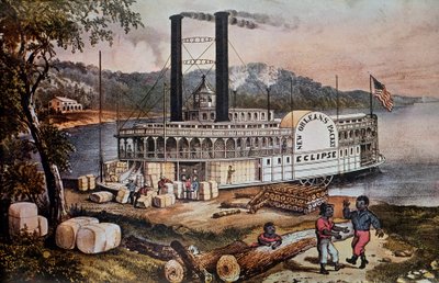 Loading Cotton on a Ship on the Mississippi River by Anonymous Anonymous