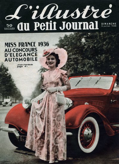 Lynne Lassal Miss France 1936 at the Automotive Elegance Contest by Anonymous Anonymous