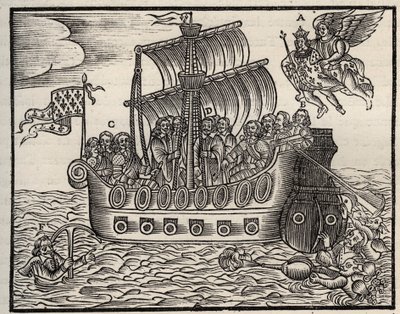 Mazarinade political pamphlet: despite Mazarin the scourgers ensure the salvation of the state. circa 1649. Heavy wood. Private collection. by Anonymous Anonymous