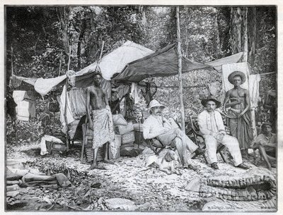 Mission of the French Captain Louis Gustave Binger: Camp of the Mission in Afforenou, Côte d
