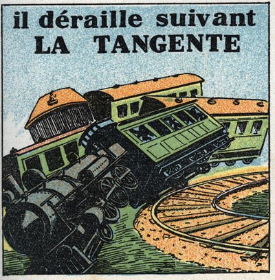 Movements: Tangent. Train Derailment. Anonymous Illustration from 1925. Private Collection by Anonymous Anonymous