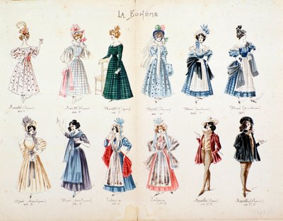 Musette, Marcello, Mimi, Characters of La Boheme by Anonymous Anonymous