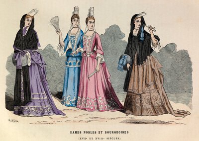 Noble and Bourgeois Ladies Costumes in the 17th and 18th Century - Noblewoman 17th Century by Anonymous Anonymous