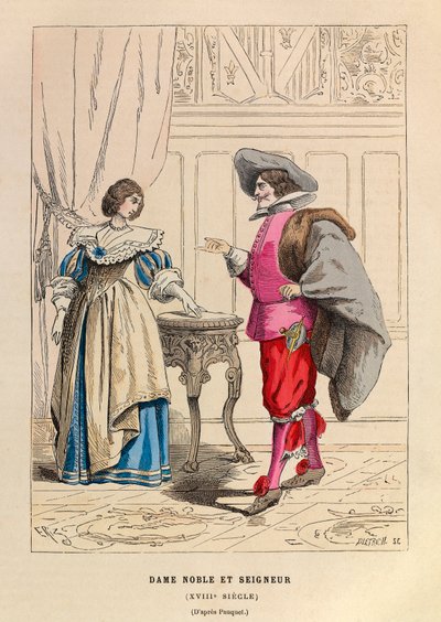 Nobleman and noblewoman 18th century costumes - private collection by Anonymous Anonymous