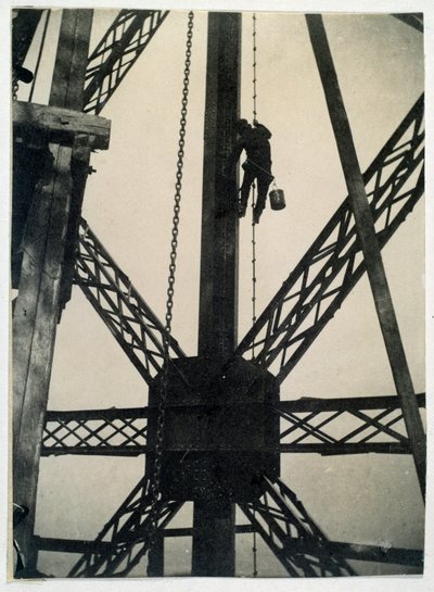 Painter on the Eiffel Tower in 1889, Paris by Anonymous Anonymous