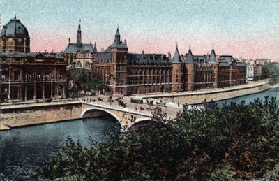 Paris: Exterior View of the Concierge on the Ile de la Cite and the Bridge au Change by Anonymous Anonymous