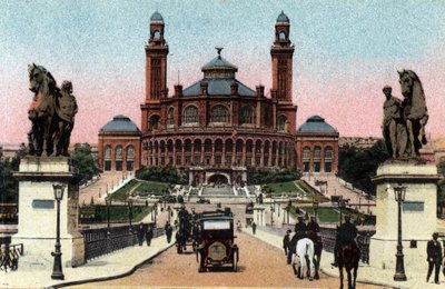 Paris: exterior view of the Palais du Trocadero and the bridge of Iena by Anonymous Anonymous