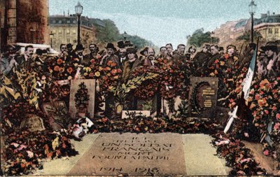 Paris: the tomb of the Unknown Soldier under the Arc de Triomphe, November 11 by Anonymous Anonymous
