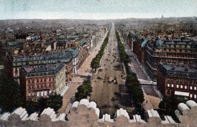 Paris: view of the Avenue des Champs Elysees taken from the Arc de Triomphe, Place de l