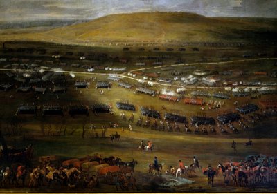 Passage of the Moselle in 1705. Anonymous painting of 1705. Chateau De Vaux Le Visomte. by Anonymous Anonymous