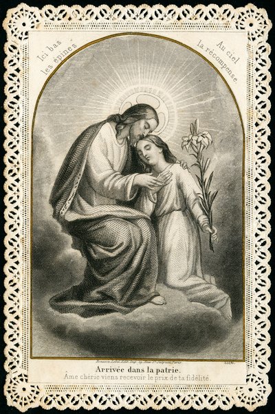 Pious image: Jesus receiving the souls of the faithful by Anonymous Anonymous