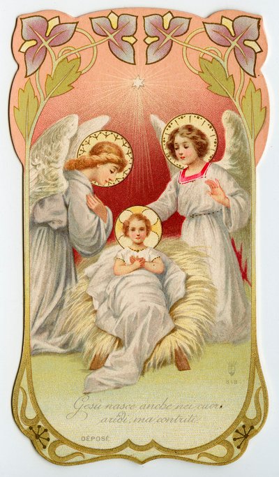 Nativity of Jesus with Two Angels by Anonymous Anonymous