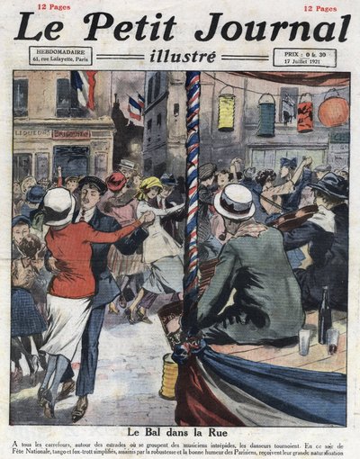 Popular balls in the streets of Paris on the occasion of the national party on 14 July. Illustration taken from 