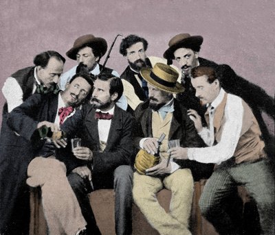 Portrait group of artists (Macchiaioli) in Florence by Anonymous Anonymous