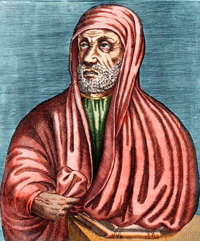 Portrait of Abu Ali al-Husain ibn Abdallah ibn Sina (Avicenna) (980-1037), Iranian physician and philosopher, Engraving, unsigned by Anonymous Anonymous