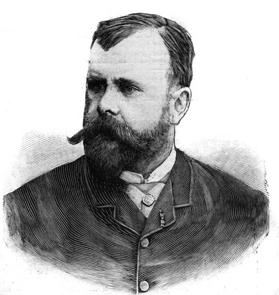 Portrait of Albert Maignan, French painter. Engraving in 