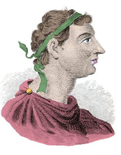 Portrait of Antiochus I Soter (the Savior) second sovereign of the Seleucid dynasty. It reigned from -280 to -261. Engraving of the 19th century. Milanese by Anonymous Anonymous