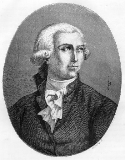 Portrait of Antoine Laurent Lavoisier, French chemist - Engraving from 1863 in Le Livre Rouge - Histoire De L
