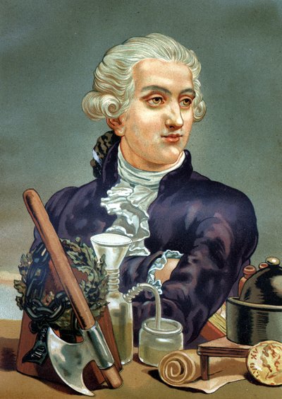 Portrait of Antoine Laurent de Lavoisier (1743 - 1794), French Chemist. After La Ciencia y sus Hombres by Louis Figuier. Barcelona 1881 by Anonymous Anonymous