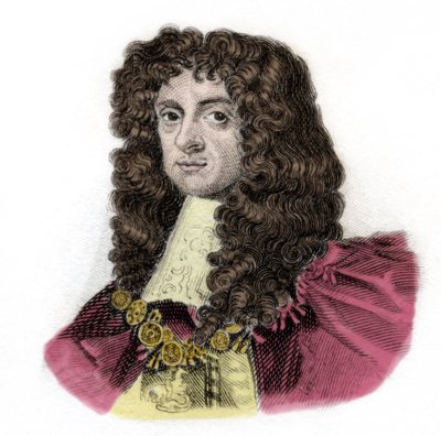 Portrait of Charles II, King of England. Engraving of the 19th century by Anonymous Anonymous