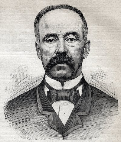 Portrait of Charles Moore (1820-1905), British botanist of Scottish origin. Engraving in 
