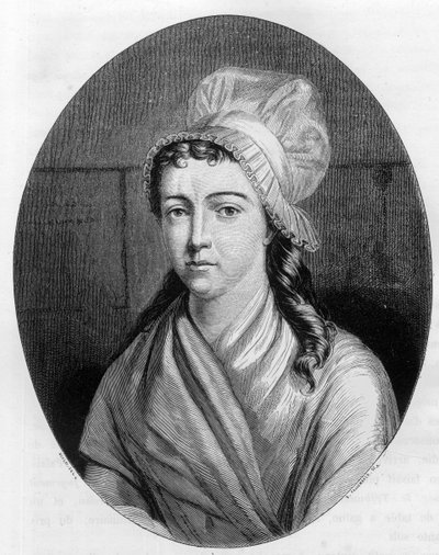 Portrait of Charlotte Corday (1768 - 1793) - Engraving from 1863 in 