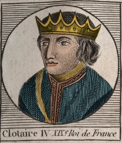 Portrait of Clothaire IV, King of the Francs of Austrasia from 717 to 719 - engraving from 