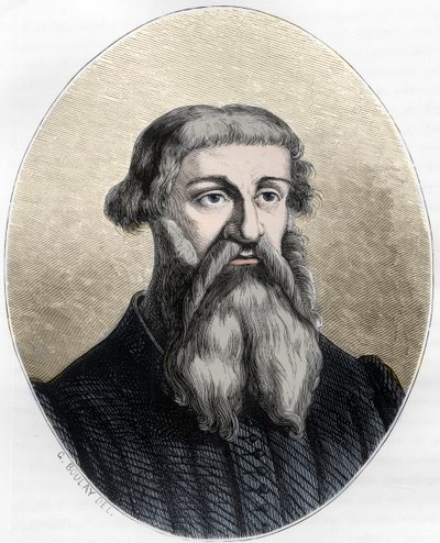 Portrait of Etienne Dolet, French scholar, translator and printer - portrait by Etienne Dolet (1509 -1546), French writer, poet, printer, humanist - Engraving of 1863 in 