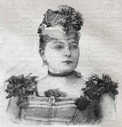 Portrait of Eugenie Weiss, known as Jenny Baroness of Rahden, a member of the Brazilian circus troupe and author of the book 