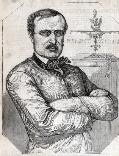 Portrait of Francois-Desire Froment-Meurice, French Goldsmith. Engraving from 1855. Private Collection. by Anonymous Anonymous