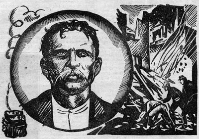 Portrait of Francois Claudius Koenigstein dit Ravachol, terrorist and anarchist. Illustration taken from 