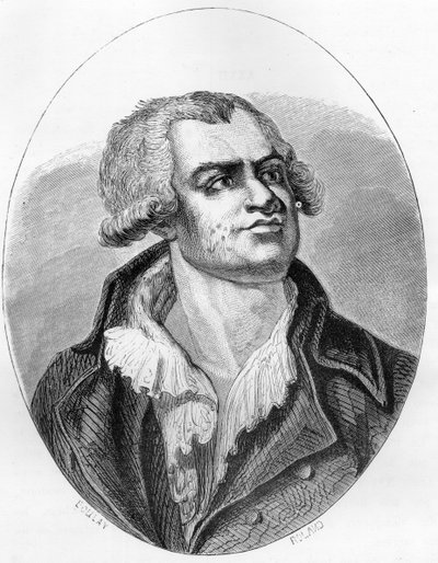 Portrait of Georges Danton, orator and politician - Engraving of 1863 in The Red Book - Histoire De L