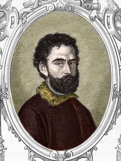 Portrait of Giorgio da Castelfranco dit Giorgione (1477/8-1510). Engraving of 1859 in 