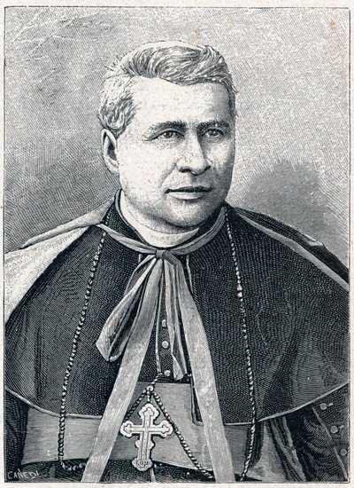 Portrait of Giovanni Simeoni (1816-1892), Italian cardinal. Engraving in Les Missions Catholiques au XIXeme Siecle by Louis-Eugene Louvet. Private collection. by Anonymous Anonymous
