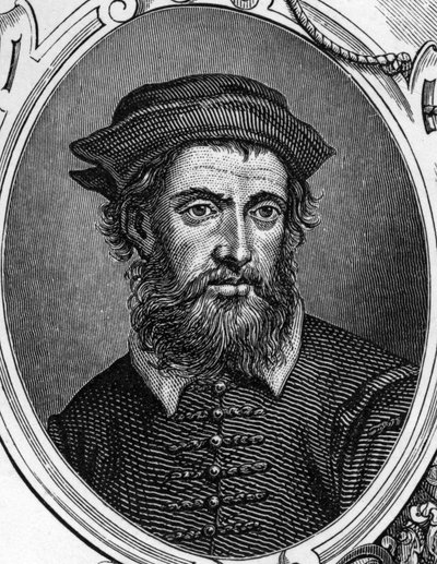 Portrait of Gregorio di Tomaso Chiulinovich Lo Schiavone (1436-1504) Italian painter. Engraving of 1859 in 