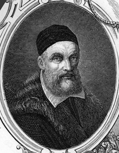 Portrait of Jacopo or Giacomo Bassano (1518-1592) Italian painter. Engraving of 1859 in 