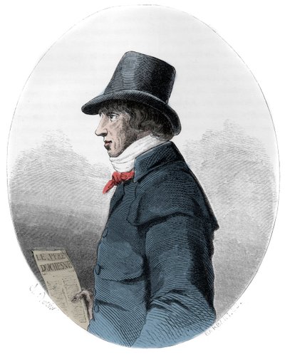 Portrait of Jacques-Rene Hebert (1757-1794), French journalist and politician - Engraving of 1863 in 