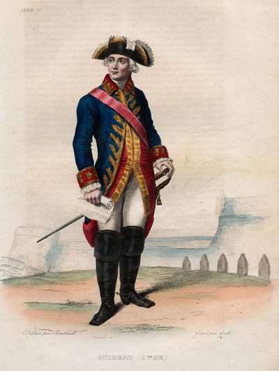 Portrait of Jacques Antoine Hippolyte, Count of Guibert (1743-1790), French general and military writer - Illustration from 