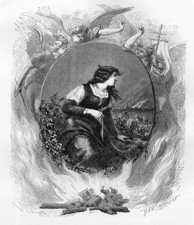 Portrait of Joan of Arc (1412-1430) - Engraving from 1863 in 