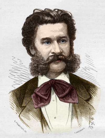 Portrait of Johann II Strauss Jr., Austrian Musician (1825-1899) by Anonymous Anonymous